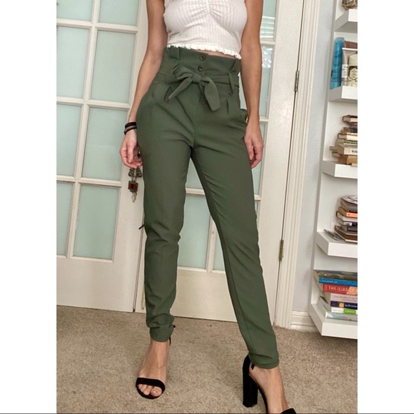 Made in Italy | Olive Green Dress Pants - Picture 2 of 11